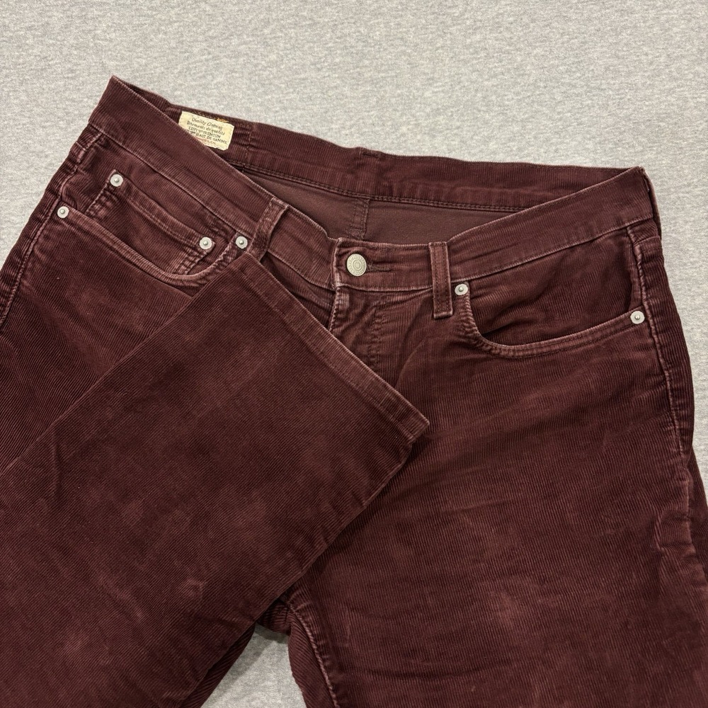 Levi's Premium 511 Corduroy Pants Men's Size 34x30 (Fits 35x25) Burgundy Red